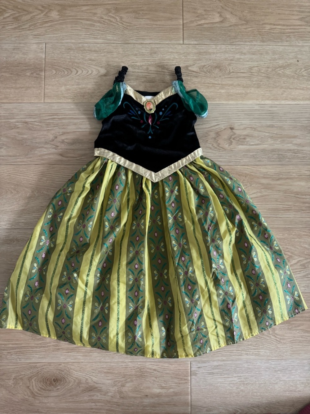 Authentic, Disney parks Anna from Frozen Princess Gown with Gold Trim